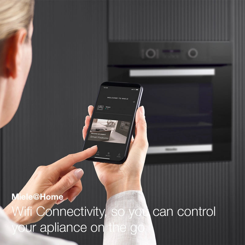 Miele H 2465 BP 59.5cm Built In Electric Single Oven - Black & Stainless Steel