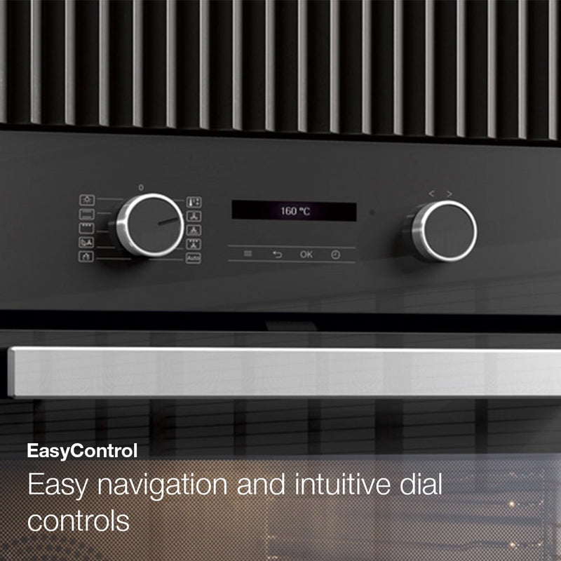 Miele H 2465 BP 59.5cm Built In Electric Single Oven - Black & Stainless Steel