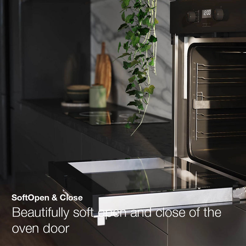 Miele H 2465 BP 59.5cm Built In Electric Single Oven - Black & Stainless Steel