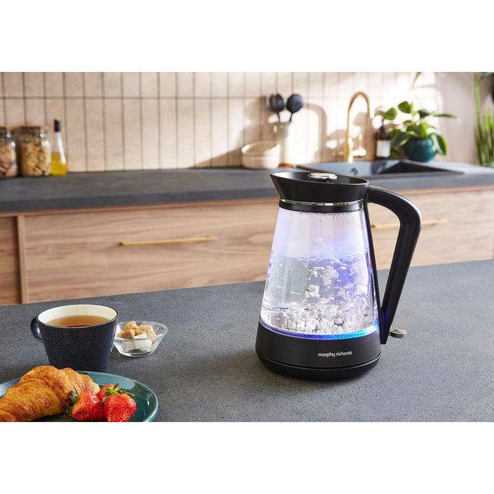 Morphy Richards 1.7 Litres Glass Jug Kettle - Black/Chrome/Clear