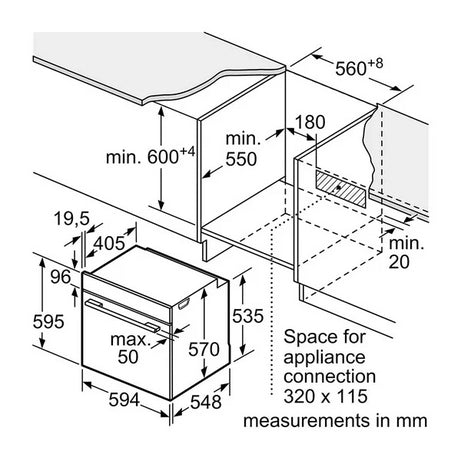 Neff B1DCC0AK3B 59.4cm Built In Single Oven