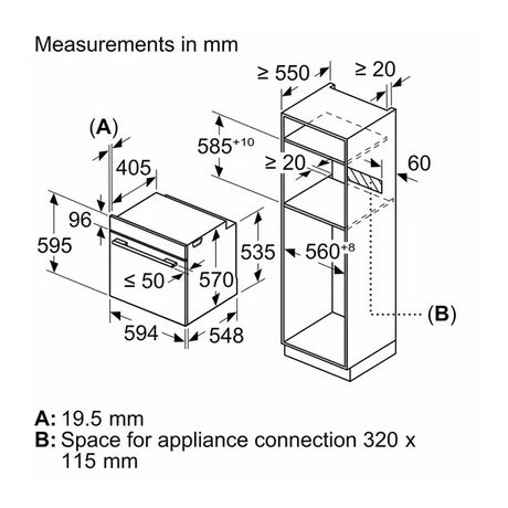 Neff B1DCC0AK3B 59.4cm Built In Single Oven