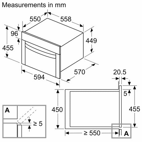 Neff C1AMG84G1B 44 Litres Built In Microwave Oven - Graphite Grey