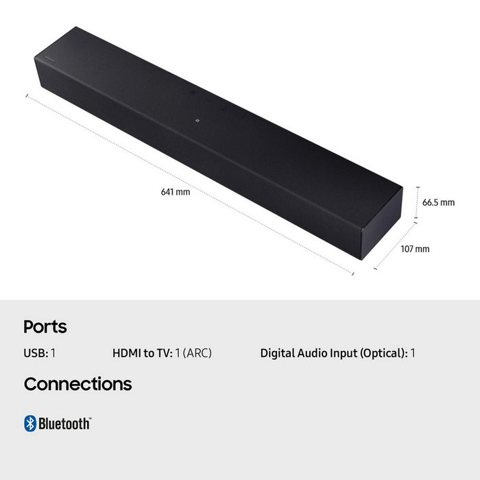 Samsung HW-B400F/XU 2.0ch Soundbar with 4 speakers - Titan Black