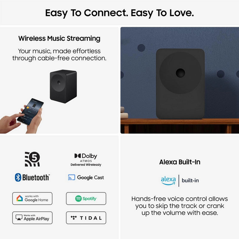 Samsung HW-LS70H/XU Multi-Directional Music Studio 7 WiFi-Bluetooth Wireless Speaker - Black