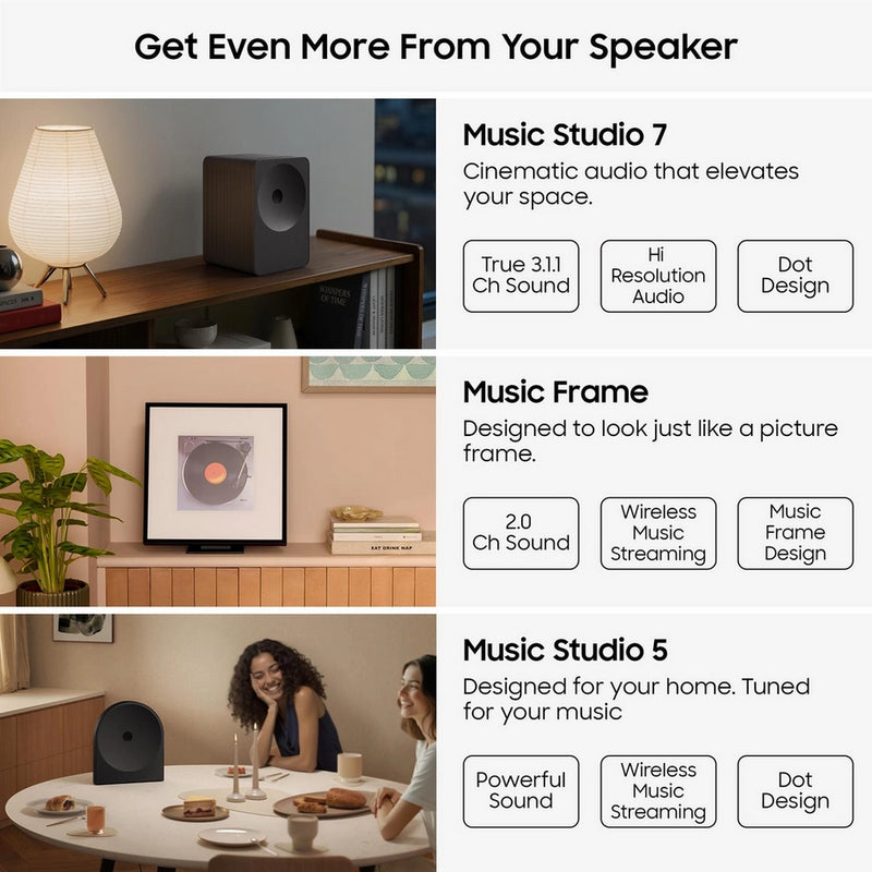 Samsung HW-LS70H/XU Multi-Directional Music Studio 7 WiFi-Bluetooth Wireless Speaker - Black