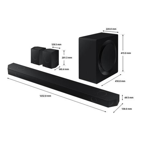 Samsung HW-Q990D/XU 11.1.4ch Soundbar with Wireless Acoustic lens Subwoofer & Rear Speakers - Black