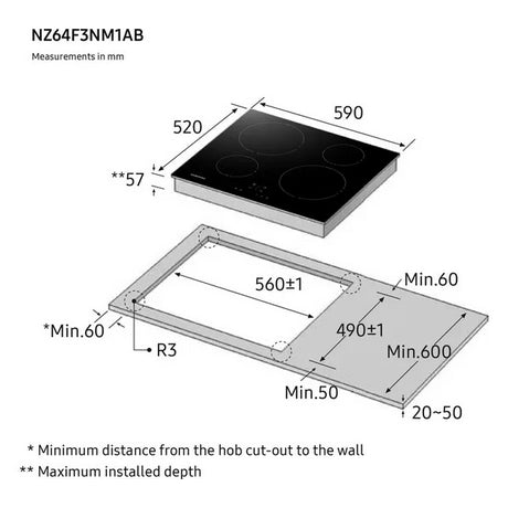 Samsung NZ64F3NM1AB/UR 59cm Induction Hob - Black - Bonus Superstore