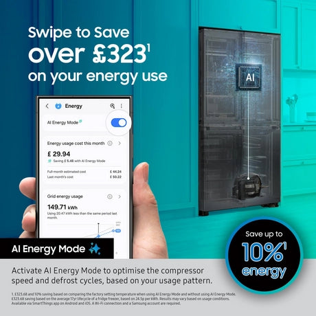 Samsung RS57DG400EM9EU 91cm Frost Free American Fridge Freezer - Silver - Bonus Superstore