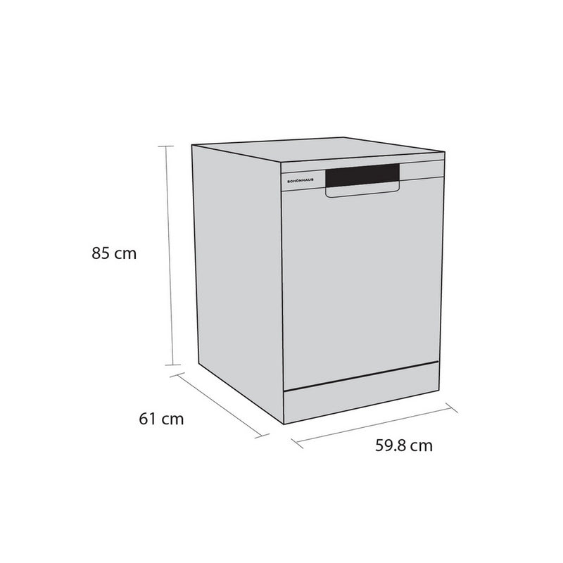Schonhaus DWSF0115FSBG Dishwasher in Graphite - 15 Place Settings - Bonus Superstore