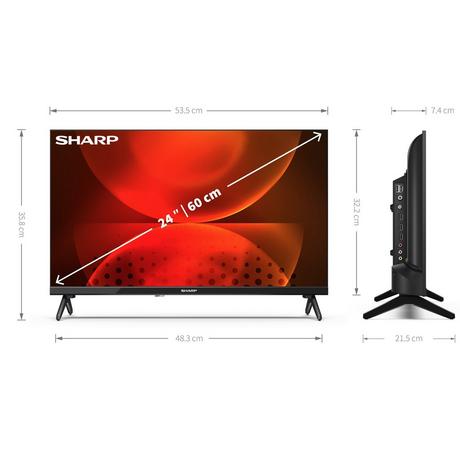 Sharp 1T-C24FH2KL2AB 24" HD Ready LED Android Smart TV Chromecast