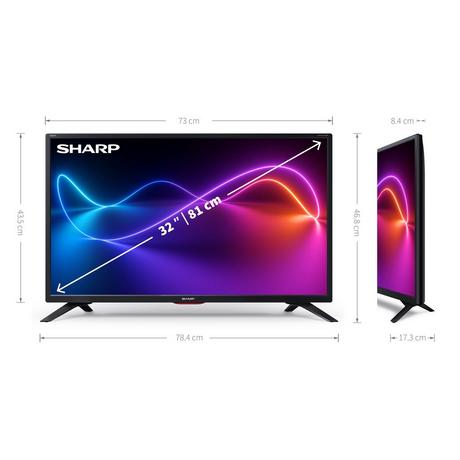 Sharp 1TC32EE7KF2FB 32" Smart HD Ready LED TV - Bonus Superstore