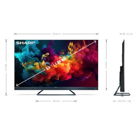 Sharp 4T-C55FQ5KM2KG 55" 4K UHD Quantum Dot Frameless Smart Google TV