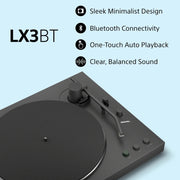 Sony PSLX3BT.CEK Wireless Bluetooth Turntable with Auto Playback - Dark Grey - Bonus Superstore