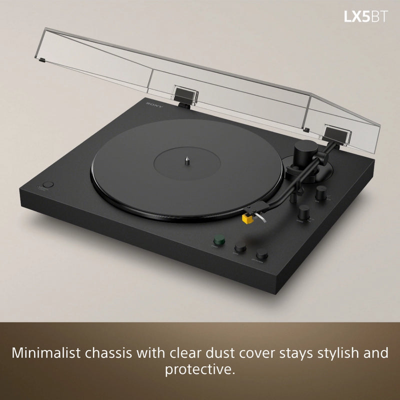 Sony PSLX5BT.CEK Wireless Bluetooth Turntable with Auto Playback - Premium cartridge & Stylus - Pure Black