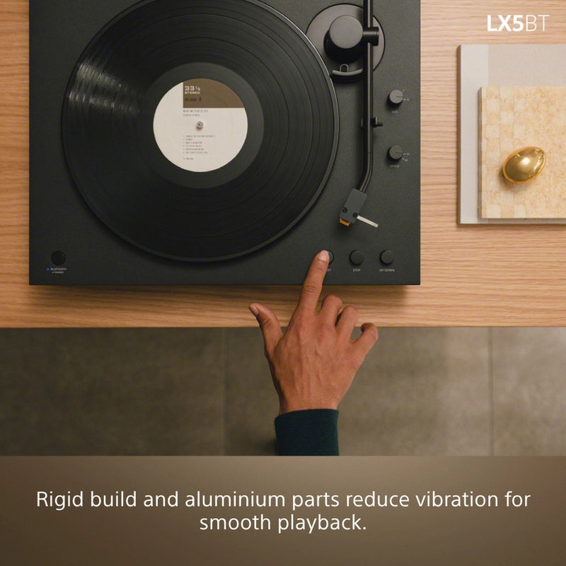 Sony PSLX5BT.CEK Wireless Bluetooth Turntable with Auto Playback - Premium cartridge & Stylus - Pure Black