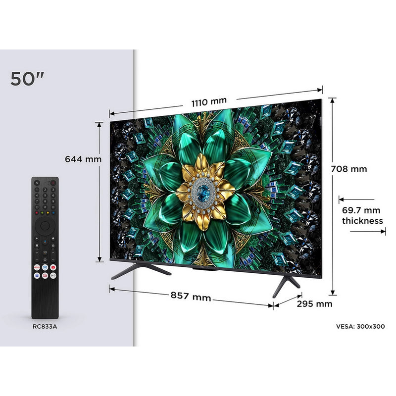 TCL 50Q6C-UK 50" 4K Ultra HD QD-MINI LED Google TV - Bonus Superstore