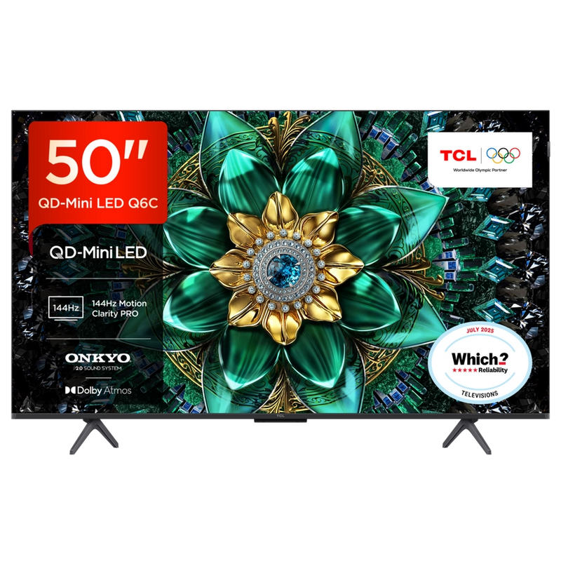 TCL 50Q6C-UK 50" 4K Ultra HD QD-MINI LED Google TV - Bonus Superstore