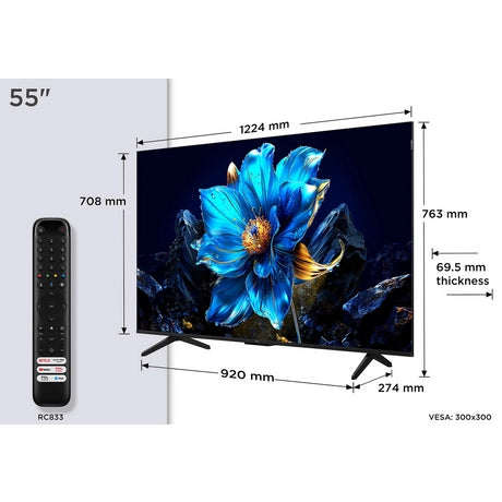 TCL 55P7K-UK 55" 4K QLED Direct LED HDR Google TV