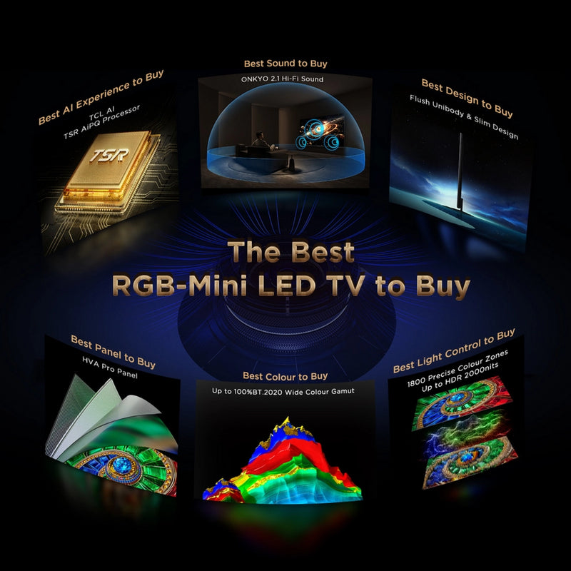 TCL 75RM7L-UK 75" 4K Ultra HD RGB MINI LED Google TV - Black