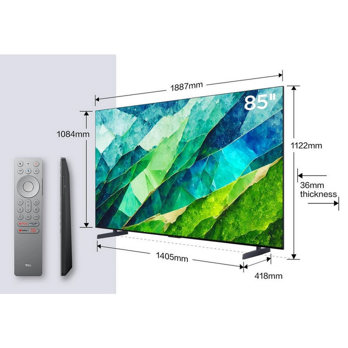 TCL 85C855K 85" 4K QLED HDR Premium Google TV