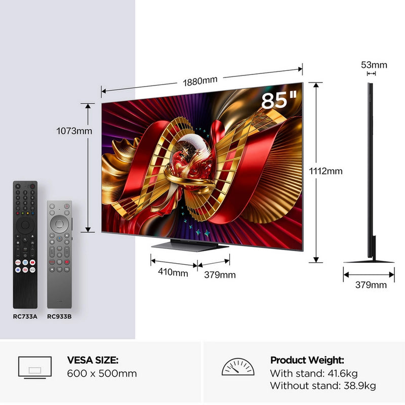 TCL 85C8L-UK 85" 4K Ultra HD QD-Mini LED Google TV