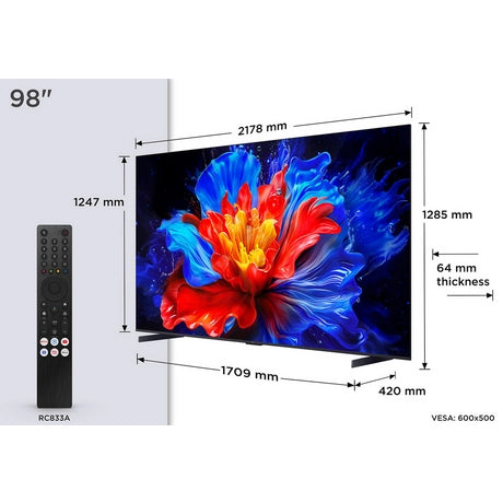 TCL 98P8K-UK 98" 4K QLED HDR Ultra HD Google TV - Bonus Superstore