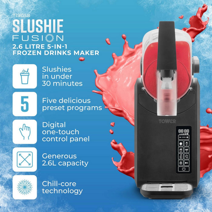 Tower T19058 2.6l Frozen Drink Slushi Maker - Black