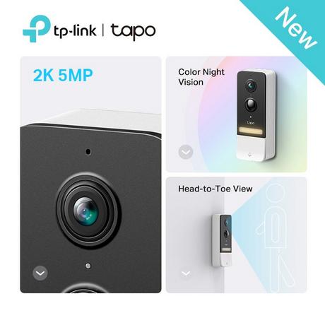 TP-Link TAPOD230S1 Smart Battery Video Doorbell Camera Kit - White - Bonus Superstore