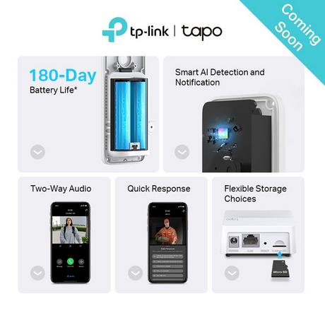 TP-Link TAPOD230S1 Smart Battery Video Doorbell Camera Kit - White - Bonus Superstore