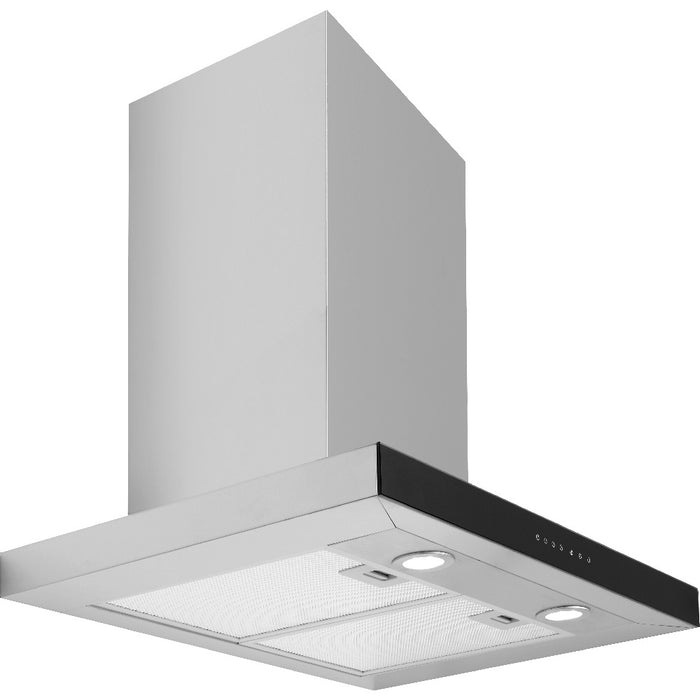 60cm Box Hood Stainless Steel with Black Glass Panel UBBOXTC60