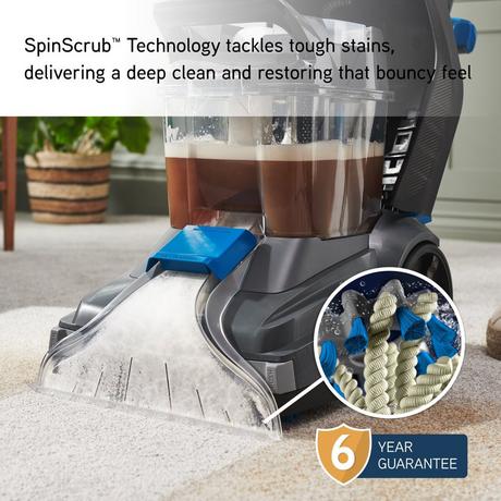 Vax CDCW-SSXS SpinScrub Power Carpet Washer - Grey & Tiger Blue - Bonus Superstore