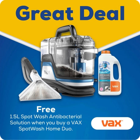VAX CDSW-MPXP Spotwash Home Duo Carpet Washer with extra 1.5L SpotWash Spot Cleaning Antibacterial Solution - Bonus Superstore