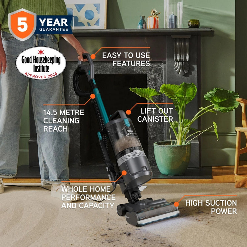Vax CDUP-LORP LiftOut Reach Pet-Design Upright Vacuum Cleaner - Graphite / Teal