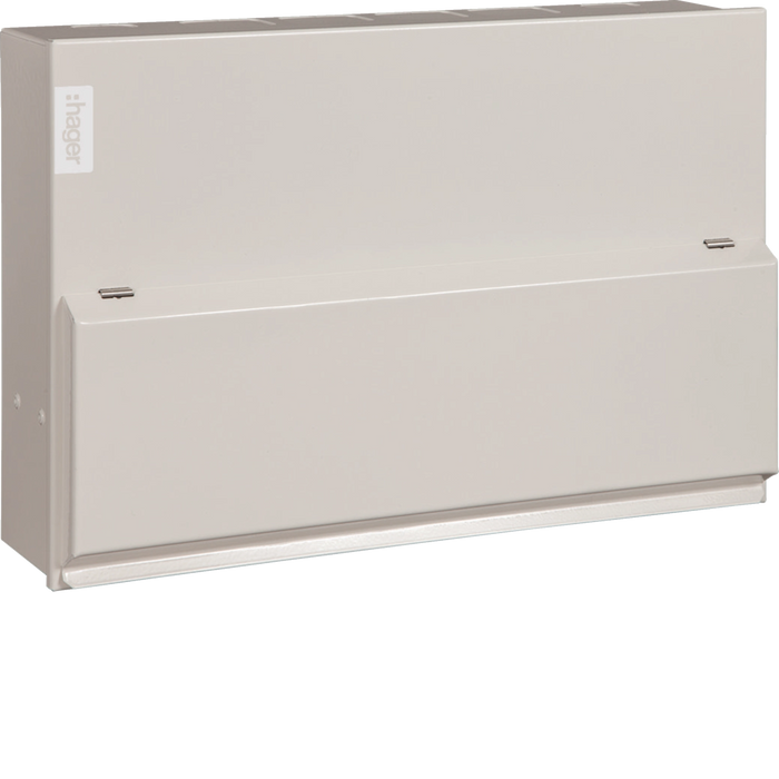 Hager VML955RK 5 + 5 Dual 100A RCD Split Load Metal Clad Consumer Unit with Round Knockouts