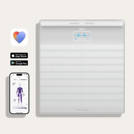 WITHINGS WBS08 Body Scan Smart Scale - White - Bonus Superstore
