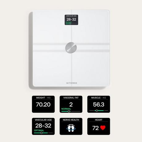 WITHINGS WBS12B Body Comp Smart Scale - White - Bonus Superstore