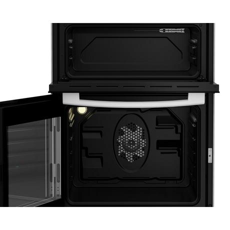 Zenith ZE605W 60cm Twin Cavity Electric Cooker with Glass Hob - White