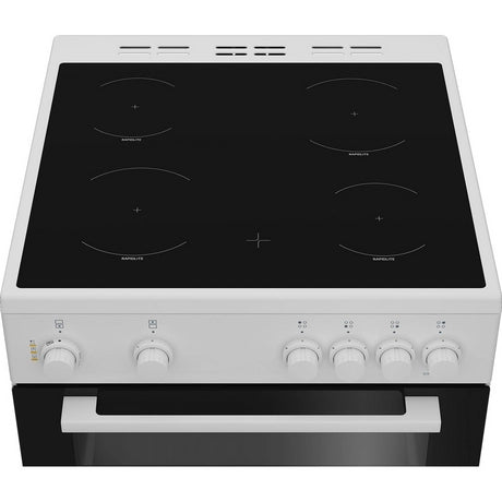 Zenith ZET605W 60cm Electric Cooker with Ceramic Hob - White