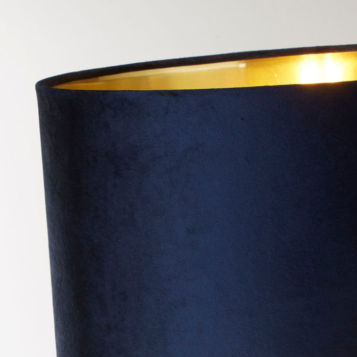 Searchlight  67522AZ Scarborough Table Lamp - Crystal, Brass Metal & Navy Velvet