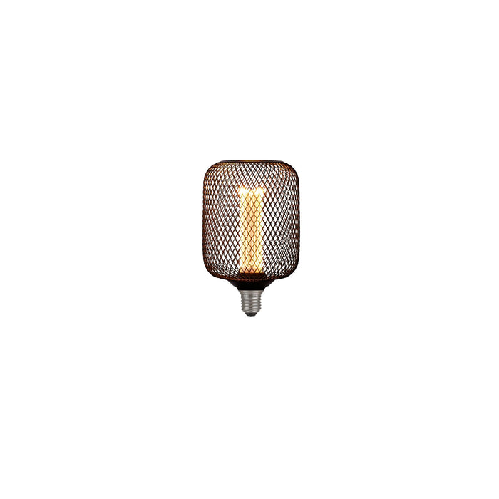 Searchlight  16002BK Wire Mesh Effect Drum Lamp - Black Metal