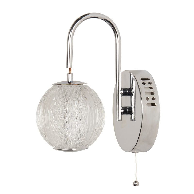 Searchlight  51481CC Allure Wall Light - Chrome Metal & Clear Acrylic
