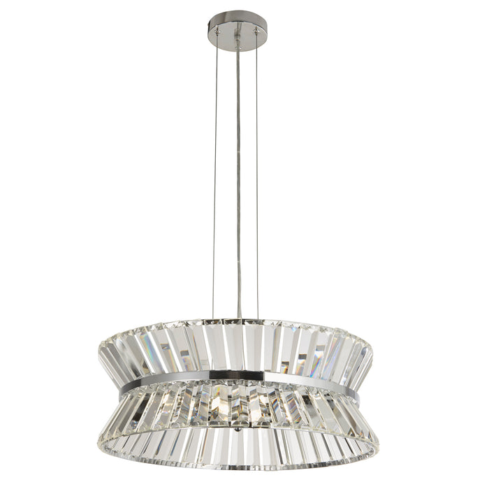 Searchlight  59410-7CC Uptown 7Lt Pendant/Semi-Flush - Chrome Metal & Clear Crystal