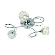 Endon AHERNE-3CH Aherne 3 Light Semi Flish Polished Chrome Plate with Clear Glass Finish - Bonus Superstore