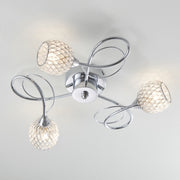 Endon AHERNE-3CH Aherne 3 Light Semi Flish Polished Chrome Plate with Clear Glass Finish - Bonus Superstore