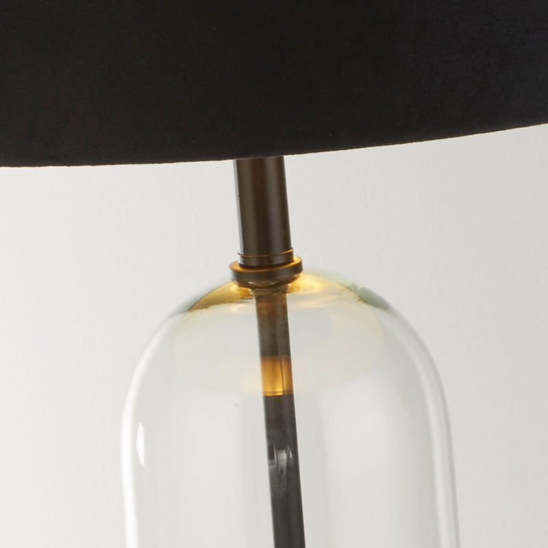 Searchlight  81710BK Oxford Table Lamp- Glass, Black Metal, Marble & Black Velvet