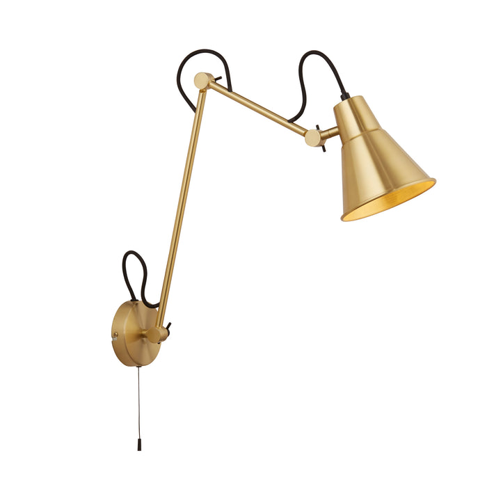 Searchlight  7403PB Swing Arm Wall Light - Brass Metal