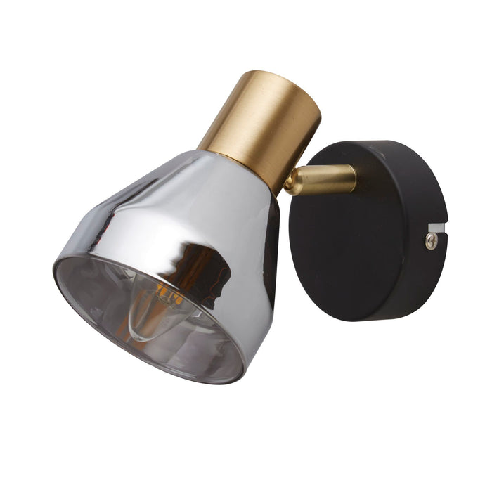 Searchlight  23801-1SM Westminster Spotlight  - Black, Satin Brass Metal & Smoked