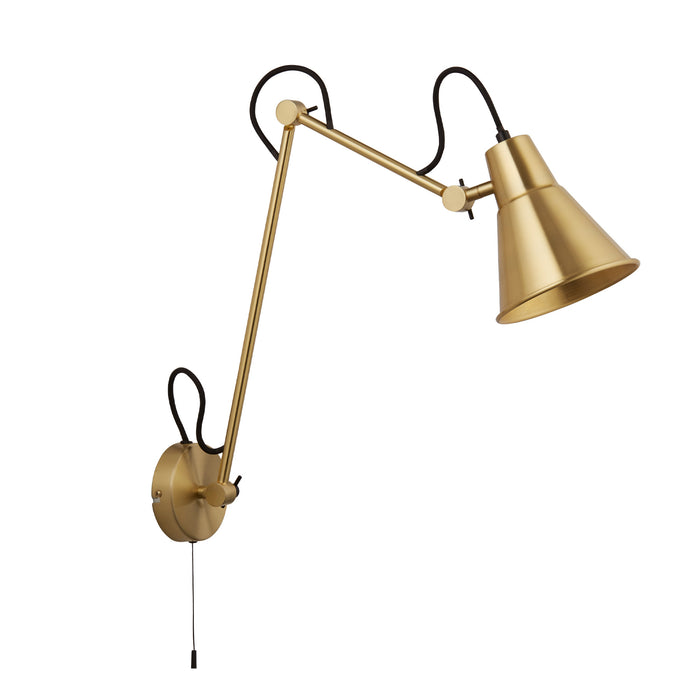 Searchlight  7403PB Swing Arm Wall Light - Brass Metal