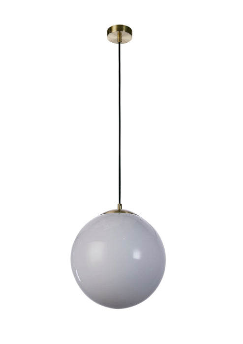 Searchlight  6066SB Atom II Pendant - Satin Brass & Opal Glass